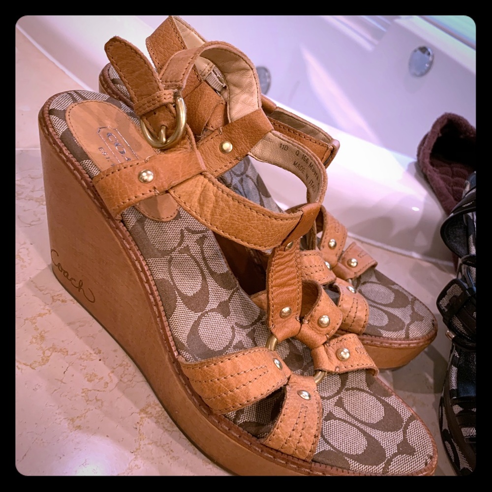 Coach wooden clogs - worn only a couple times.